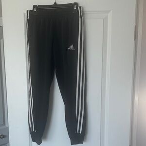 Adidas Kids Black Joggers with White Stripes size M (10/12)